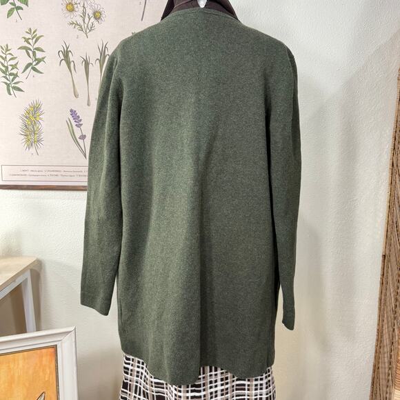 J. Crew Green Open Sweater Blazer Jacket Heritage Grandma Whimsigoth Preppy M - Picture 3 of 5